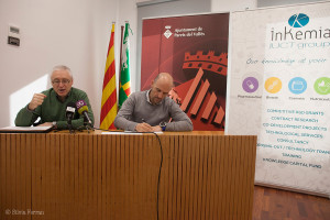 Acte de signatura del conveni entre l'ajuntament de Parets i l'empresa IUCT-Inkemia